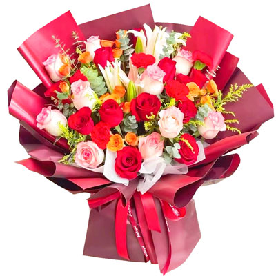 辽阳22朵玫瑰百合，追求真爱幸福