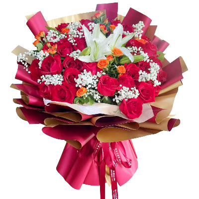 辽阳33朵红玫瑰百合，爱如同花般绽放